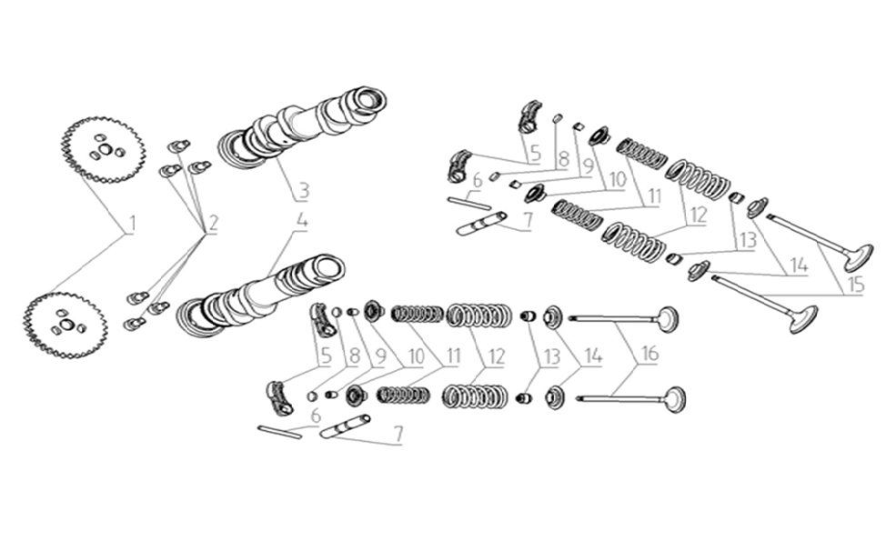 E03 ΙNLET/EXHAUST VALVES & CAMSHAFTS