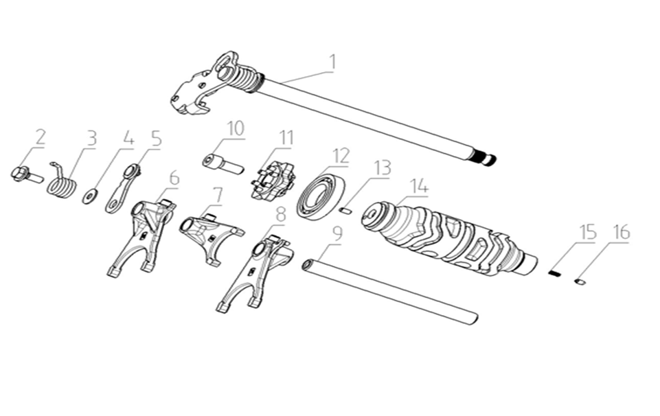 E08 GEAR DRUM & FORKS