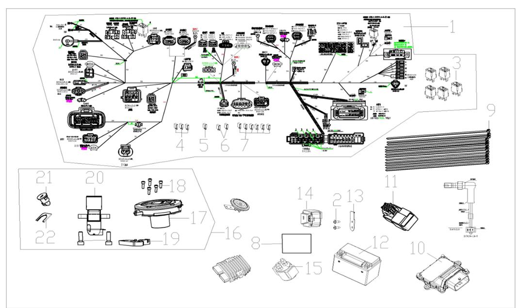 F14 HARNESS WIRE - ELECTRIC PARTS